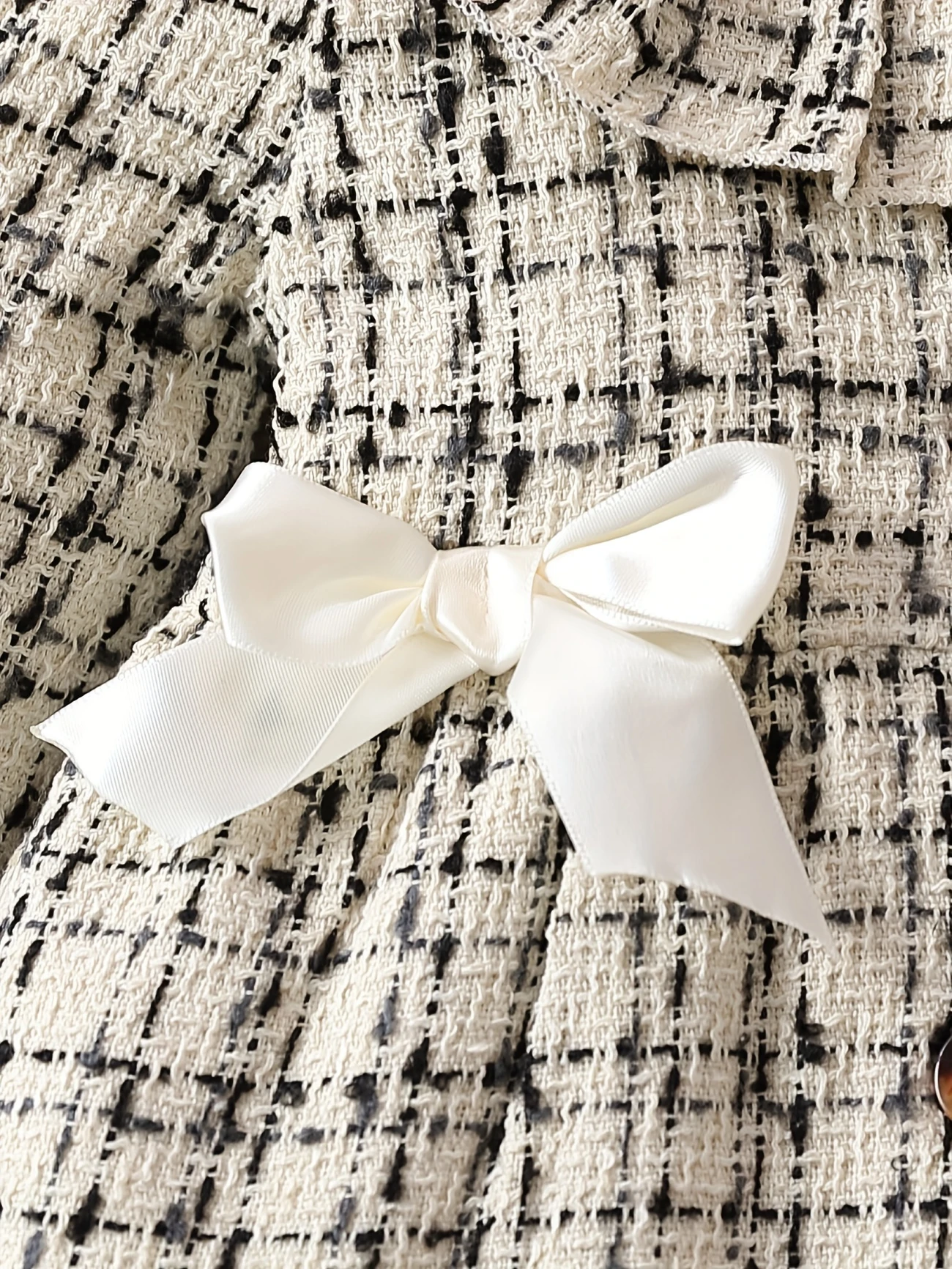 [Elegant Baby Dress] Elegant Ruffled Tweed Baby Dress | Long Sleeve, Infant & Toddler Girl's Dress For Daily Wear/Holiday/Party, As Gift