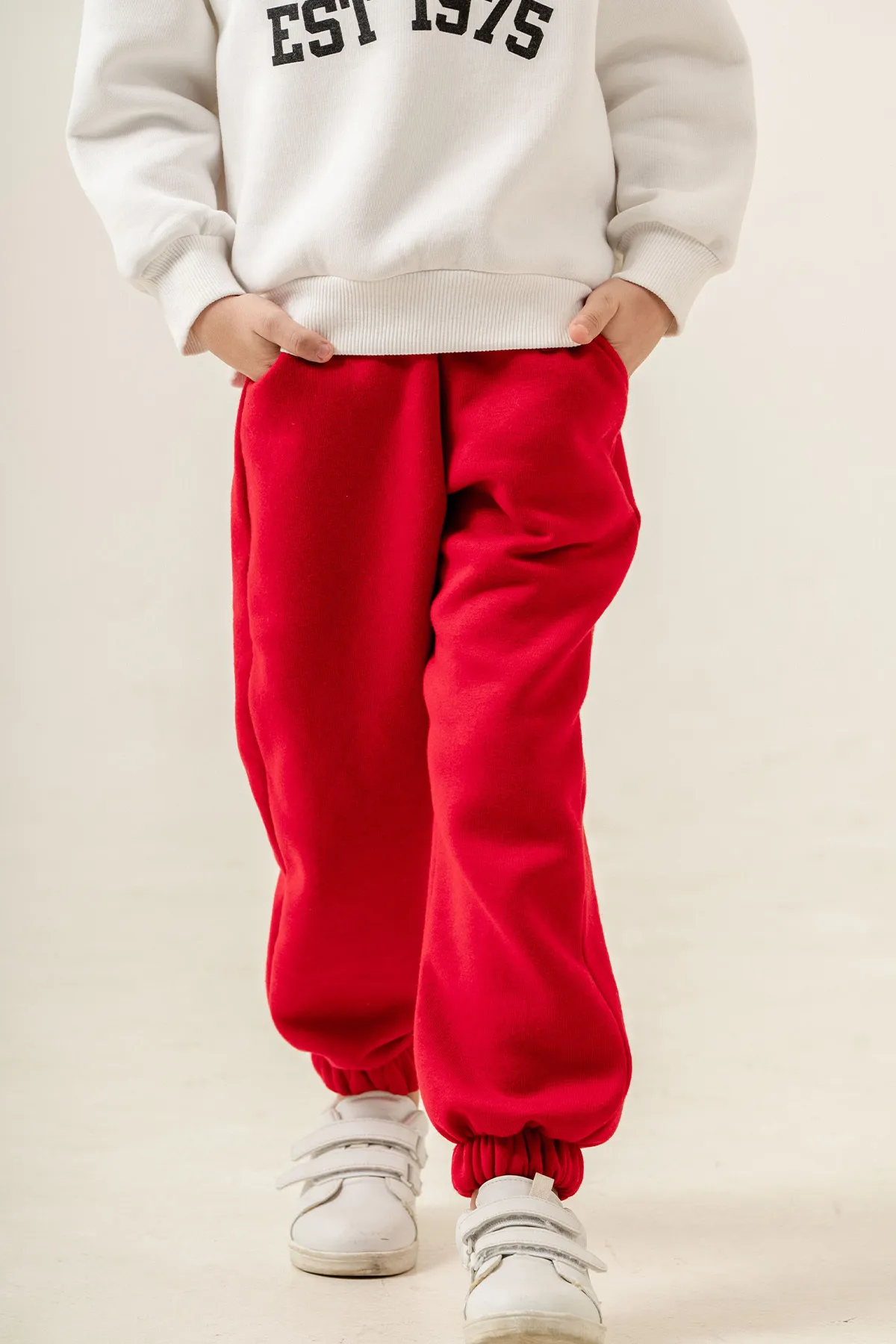 Boys&Girls' Basic Jogger Sweatpants with Pocket Detail and Drawstring Waist