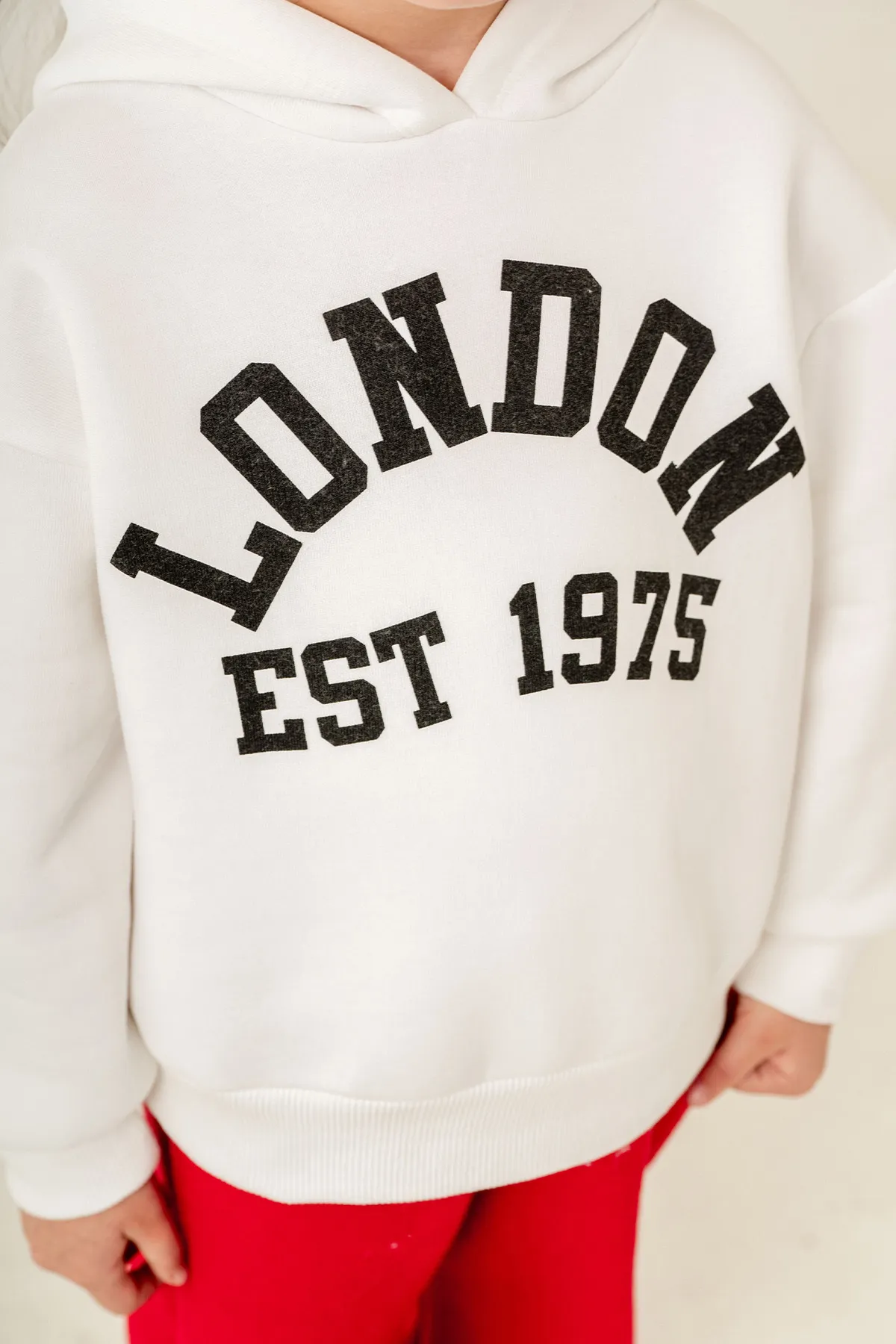 Boys&Girls' Hoodie Sweatshirt with Plain Text Print