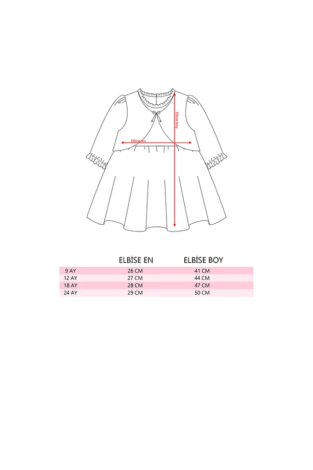 Girls' Pink Cotton Dress with Ecru Plush Bolero