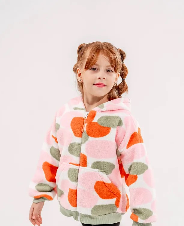 Girls' Colorblock Bomber Jacket with Zipper and Ribbed Hems