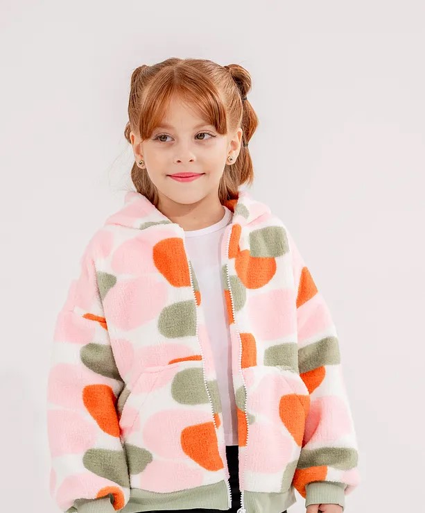 Girls' Colorblock Bomber Jacket with Zipper and Ribbed Hems