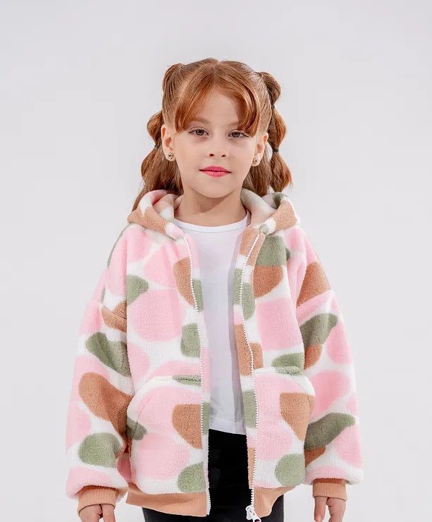 Girls' Colorblock Bomber Jacket with Zipper and Ribbed Hems