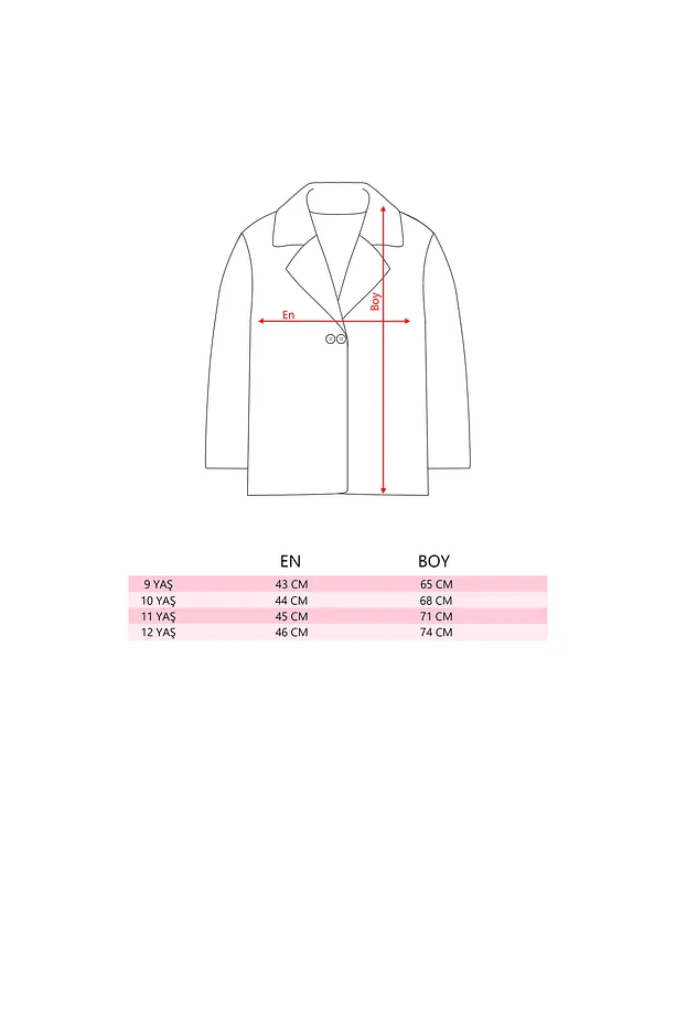 Girls' Beige Herringbone Pattern Plush Coat – Long Fit