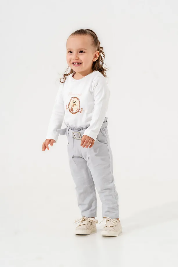 Baby Girls’ 3-Piece Fleece Tracksuit Set – Sweatshirt, Belted Pants & Vest
