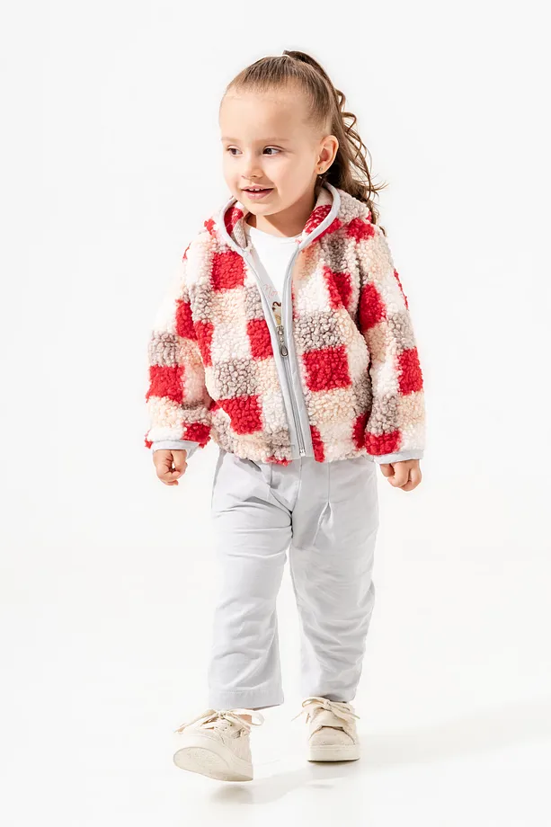 Baby Girls’ 3-Piece Fleece Tracksuit Set – Sweatshirt, Belted Pants & Vest