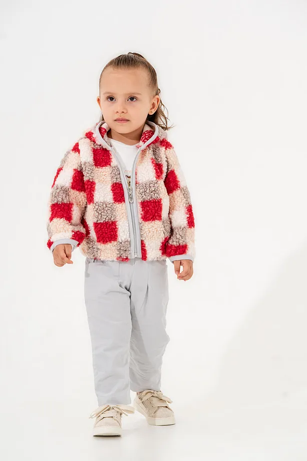 Baby Girls’ 3-Piece Fleece Tracksuit Set – Sweatshirt, Belted Pants & Vest