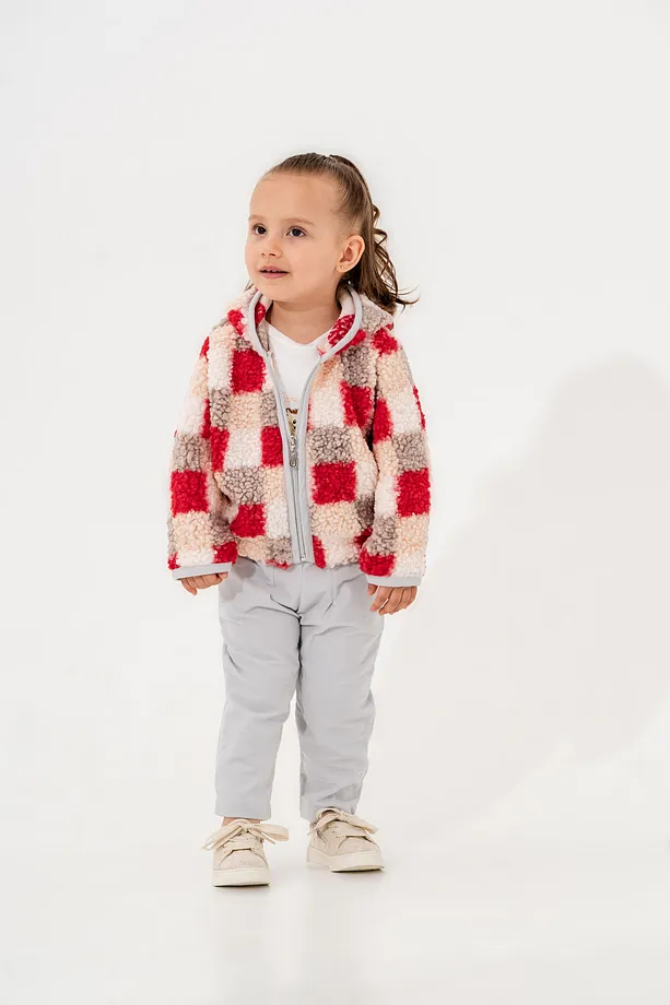 Baby Girls’ 3-Piece Fleece Tracksuit Set – Sweatshirt, Belted Pants & Vest