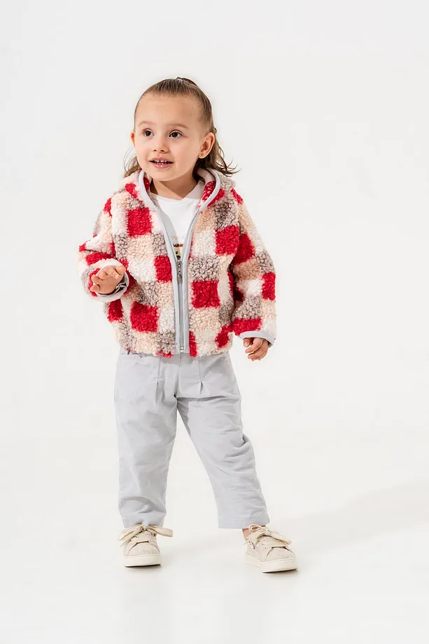 Baby Girls’ 3-Piece Fleece Tracksuit Set – Sweatshirt, Belted Pants & Vest